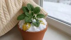 Le « bain de neige » pour les plantes d'intérieur est une technique rare mais utile.
